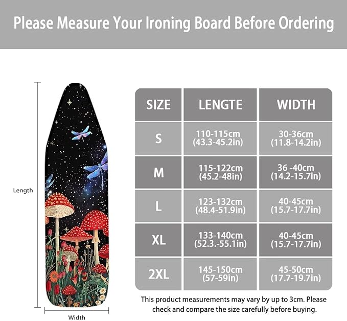 Ironing Board Cover, Ironing Mat, Mushroom Ironing Board Cover, Table Top