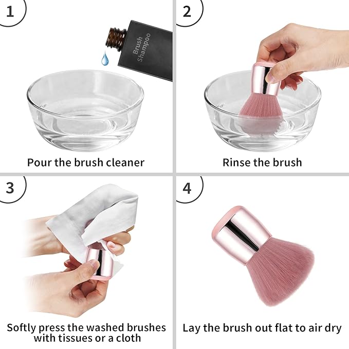 Vaincre Nail Art Dust Powder Remover Brush, Soft Nail Art Dust Cleaner Brush