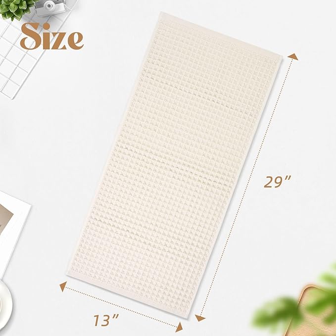 Jacquotha Waffle Hand Towel Set – Cotton Soft Lint-Free Quick Drying Towels