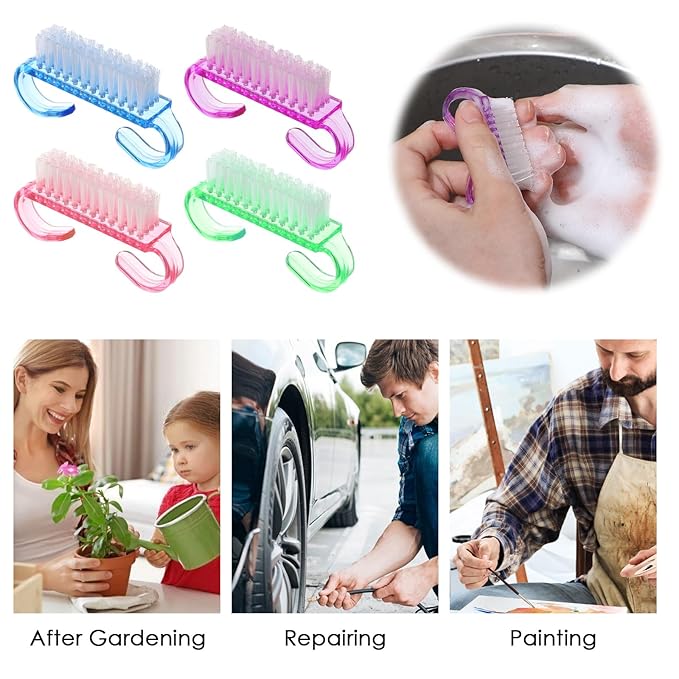 20 PCS Nail Brush for Cleaning Fingernails, Nylon Nail Cleaning Brush, Small