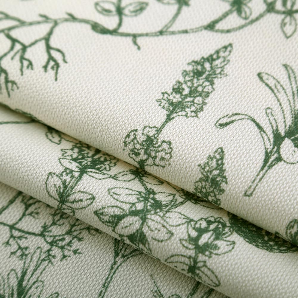 Autum Dream Blackout Curtains 2 Panels Chenille Curtains Drapes for Bedroom Back Tab Rod Pocket Poppy Floral Farmhouse Curtains for Living Room, Patio Doors,Green Floral, 52" W x 84" L