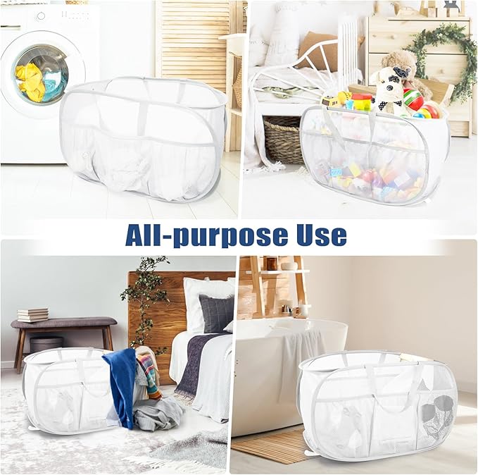 Collapsible Laundry Baskets, Upgrade Pop Up Laundry Hamper