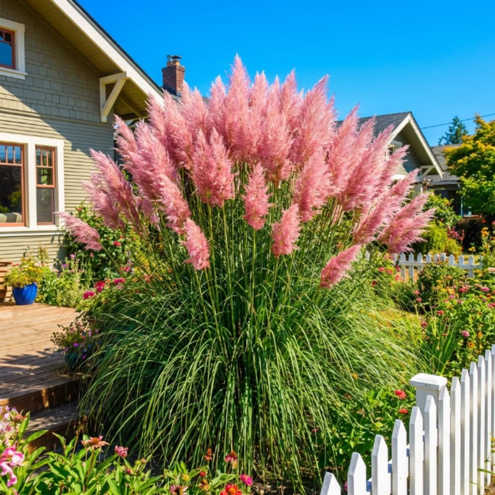 Set 100+ Pink Pampas Grass Seeds for Planting, Pampas Grass, Ornamental Grass for Garden Decor, Landscape
