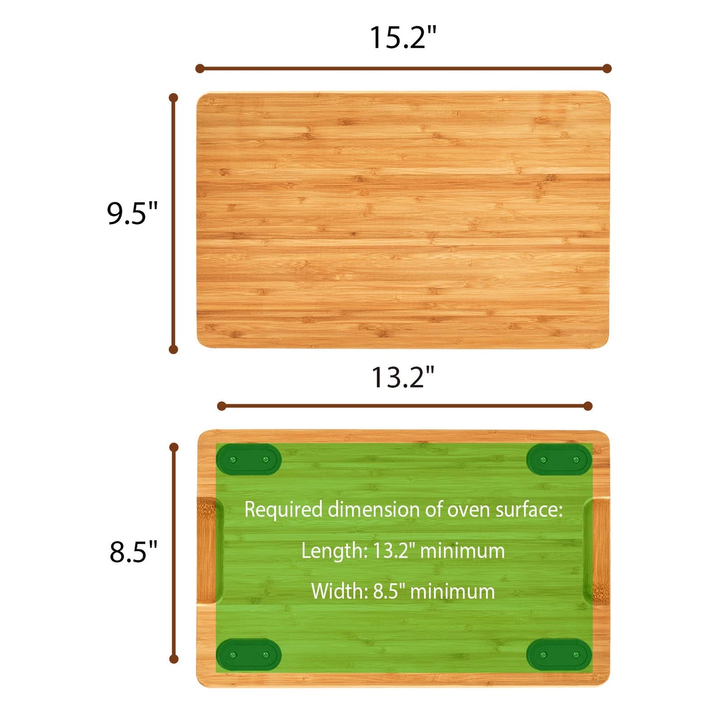 Cutting board Compatible with Breville BOV450XL Mini Smart Toaster Oven, Accessories for Countertop Oven, With Heat Resistant Non-Skid Silicone Feet, Creates Storage Space, Protects Cabinets Cupboard