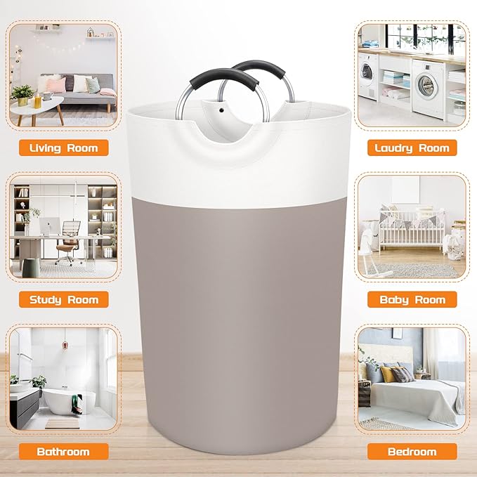 BlissTotes 115L Laundry Basket, Freestanding Laundry Hamper, Collapsible Dirty
