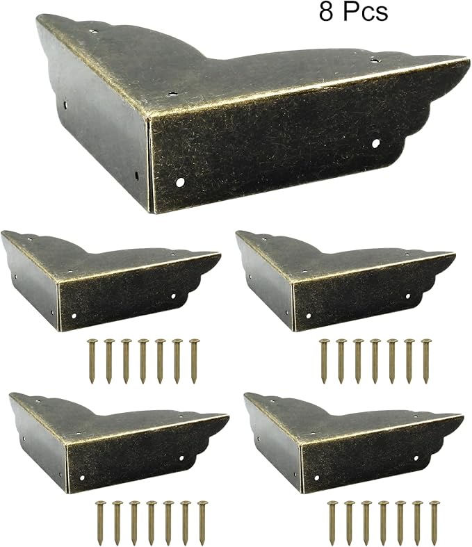 Bivethoi 12 Packs Bronze Box Corner Protectors, Edge Cover Safety Guard