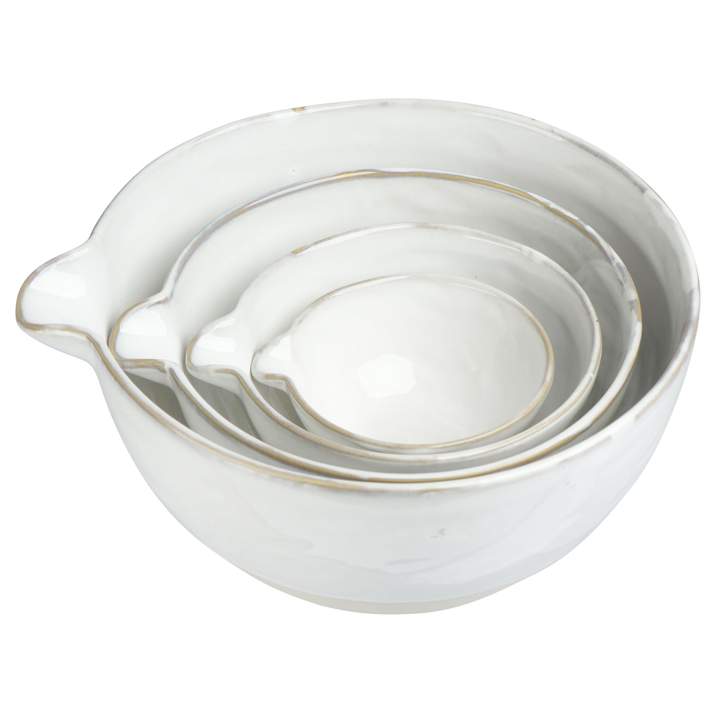 Stoneware White Batter Bowls (Set of 4)