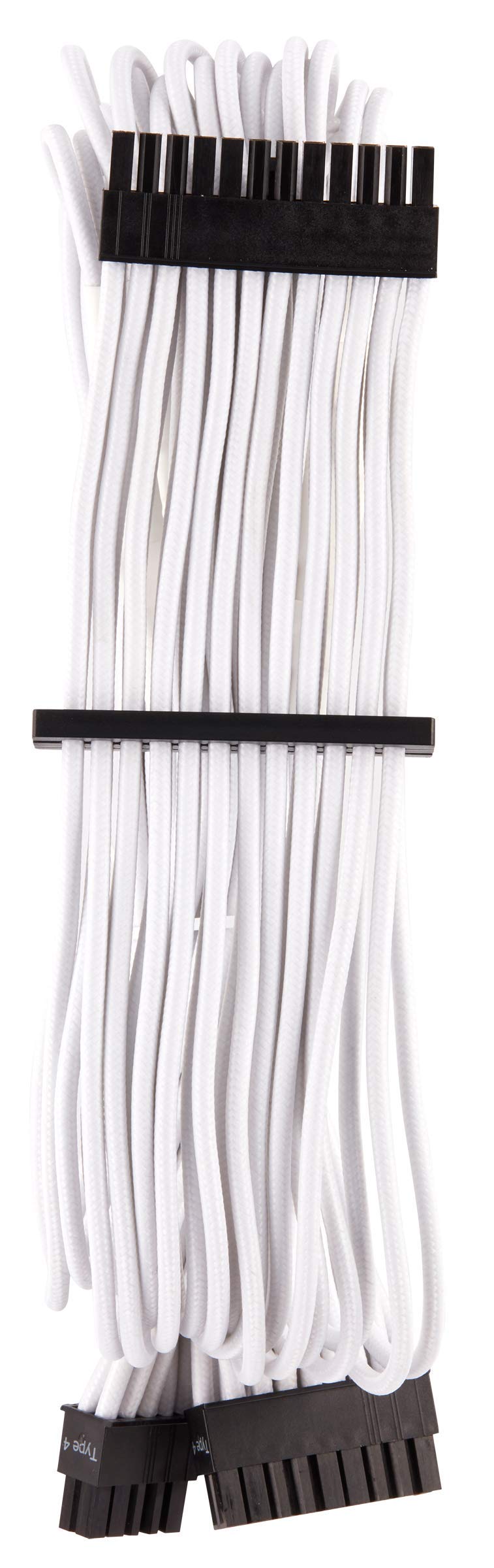 Corsair CP-8920217 Premium Individually Sleeved PSU Cables Starter Kit – Black, 2 Year Warranty, White