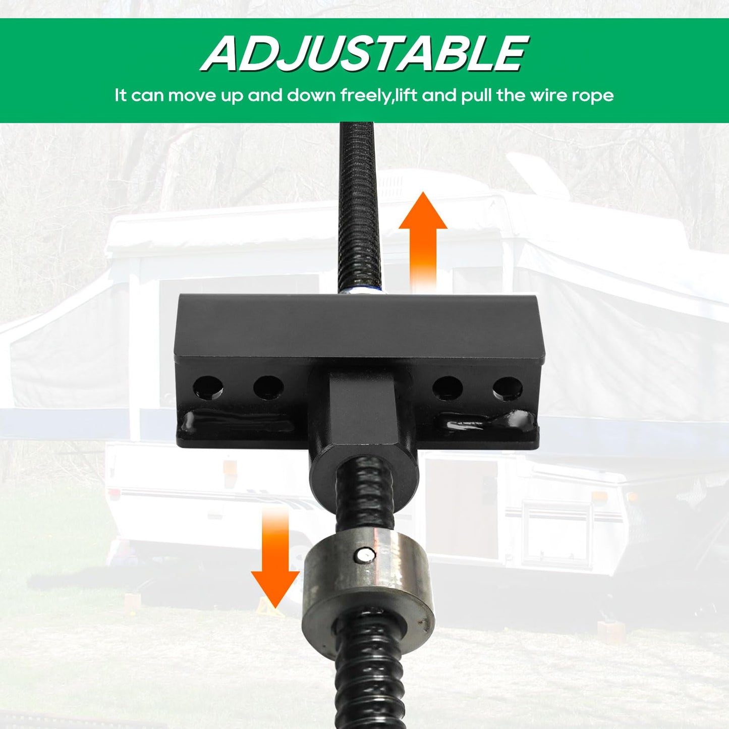 AUTOVIC Pop Up Camper Acme Drawbar Kit with Nut and Threaded Rod,Acme Nut Whiffle Tree for Coleman Fleetwood Pop-Up Camper Lift Systems Pop up Camper Accessories for Pop Up Tent Camper Lift