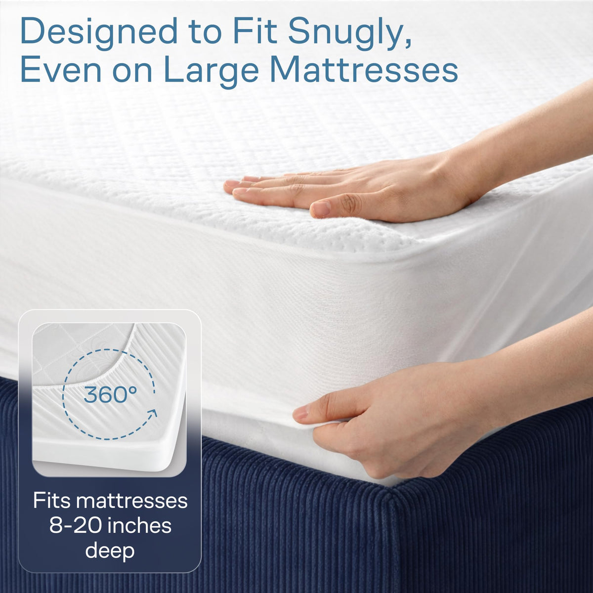 100% Waterproof Queen Mattress Protector - 360 Pad Protection Against Spills, Stains & Accidents for Parents & Pet Owners - Noiseless & Cooling Viscose Made from Bamboo (White)