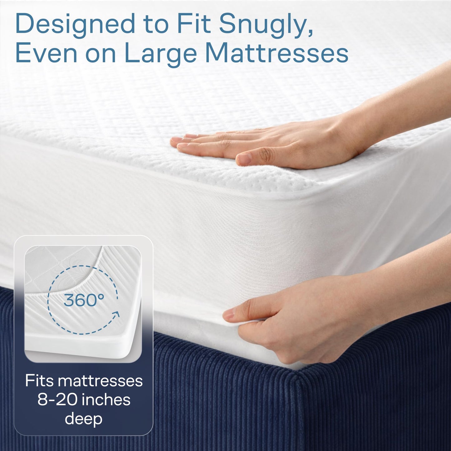 100% Waterproof Twin Mattress Nonslip Pad - 360 Pad Protection Against Spills, Stains & Accidents for Parents & Pet Owners - Noiseless & Cooling Viscose Made from Bamboo (White)