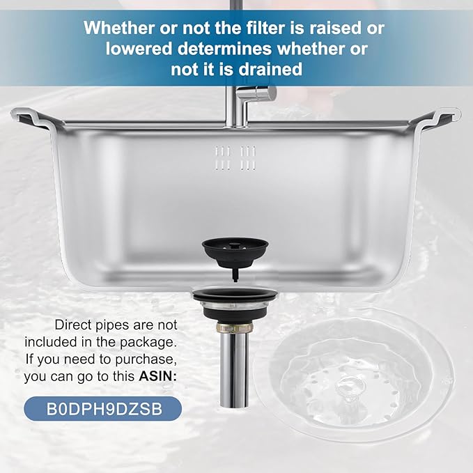 ZM Kitchen Black Sink Stainless Steel Basket Strainer