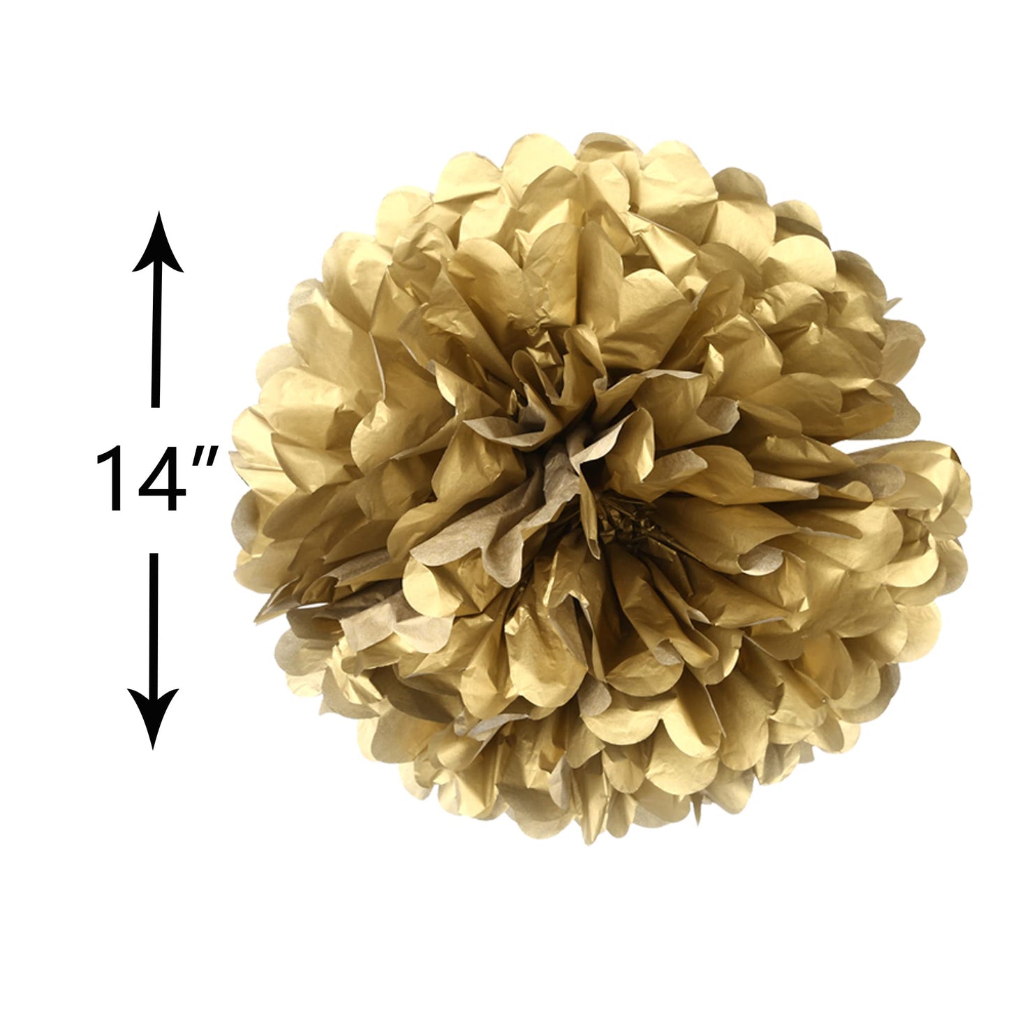 14" Red and Gold Tissue Pom Poms Kit DIY Decorative Paper Flowers Ball for Christmas New Years Eve Party Wedding Baby Shower Graduation Birthday Party Home Outdoor Hanging Decorations, Pack of 10