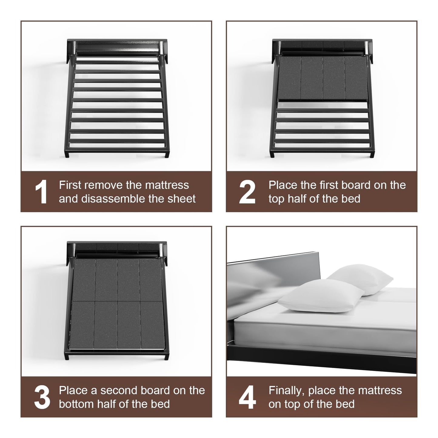 Breathable, Noise Minimizing, Moisture Resistant Bunkieboards,Low Profile Bed Support,Large Double Bed 10mm Bunkie Board, Full Size 54x75''
