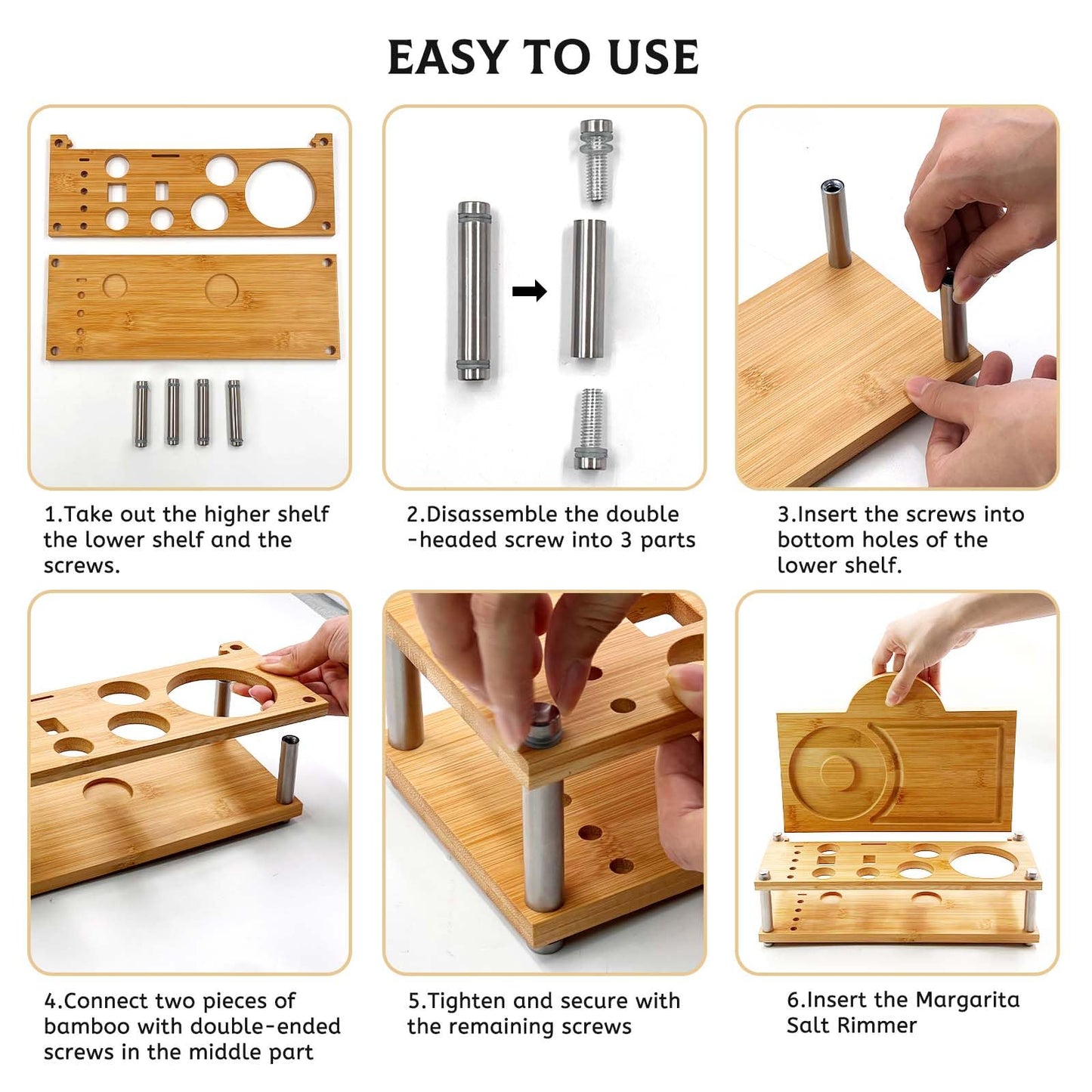 Daily Treasures Professional Cocktail Shakers Set with Bamboo Display Stand & Margarita Salt Rimmer,16-Piece Bartender Kit for Home Bar,825ml / 28oz Boston Shaker, Mixology Bartender Kit Bar Tool Set