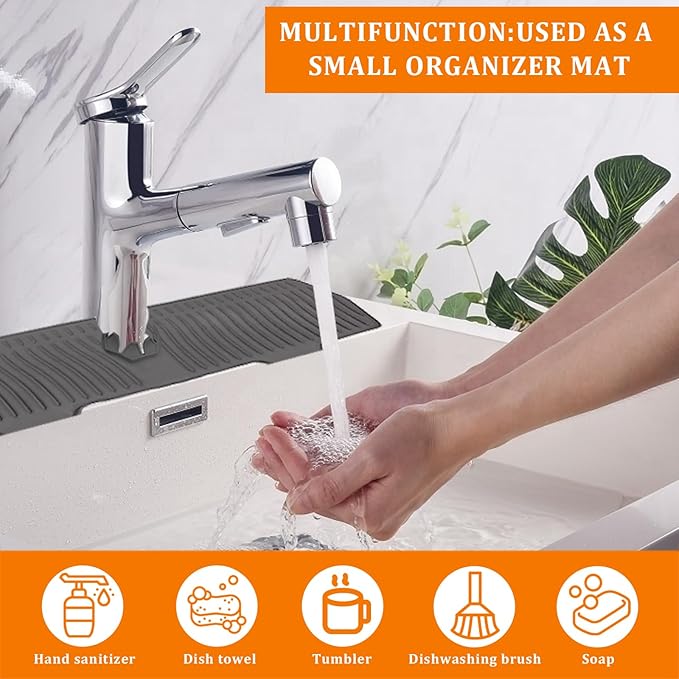 30 Inch Sink Splash Guard, Longer Silicone Sink Mat