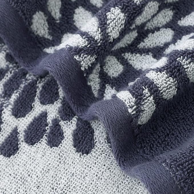 Pidada Hand Towels Set of 4 Hydrangea Floral Pattern 100% Cotton Absorbent Soft