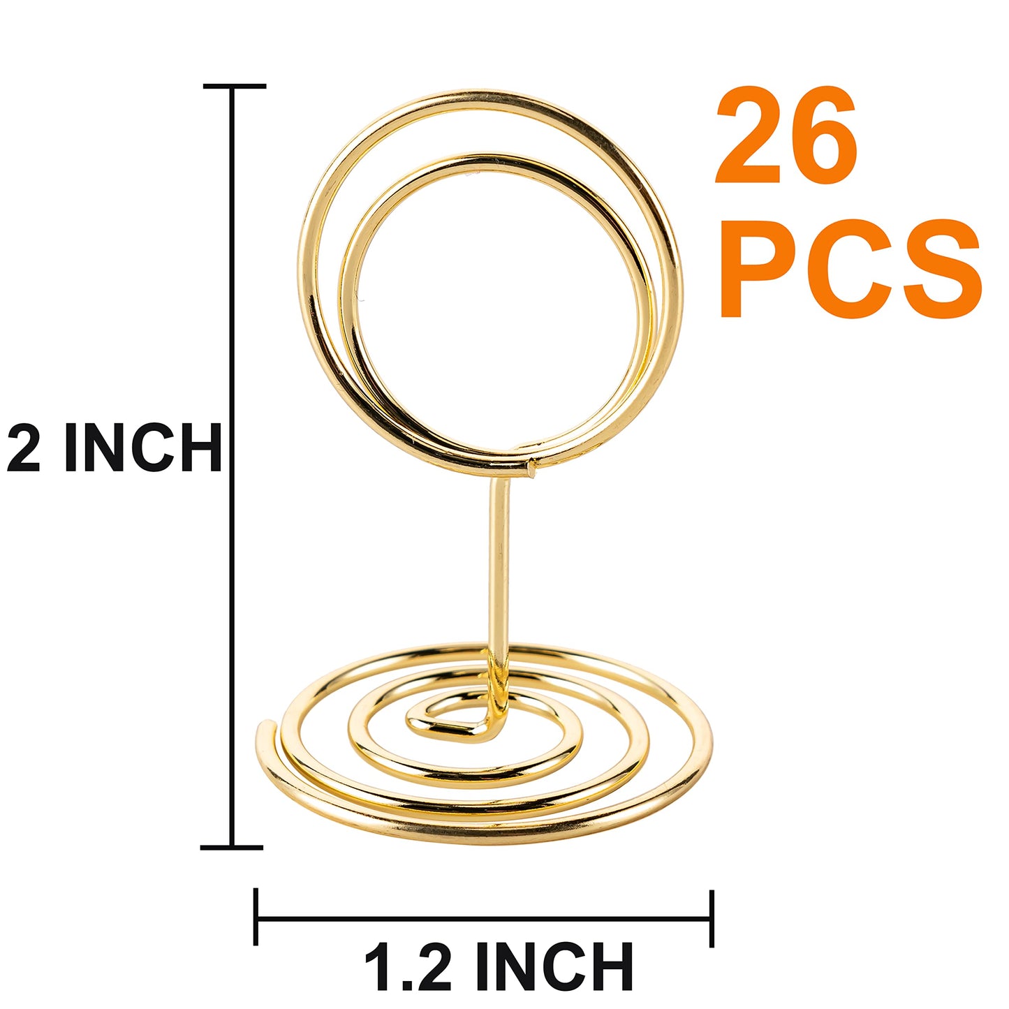 26Pcs Table Number Holders, Place Card Holders, Wire Picture Holders, Small Table Card Holders, Photo Holders for Centerpieces, Wedding Reception, Party, Birthday (Gold)
