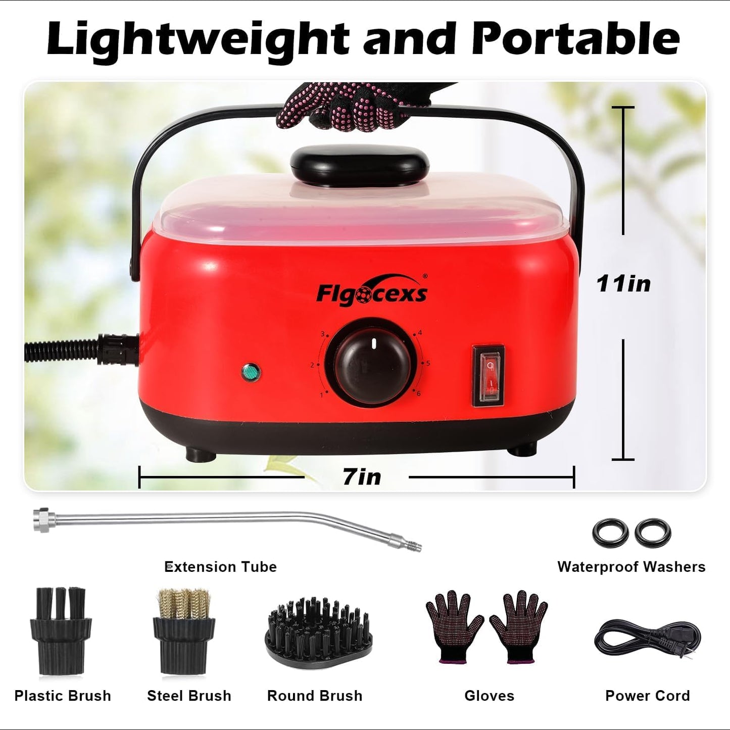 Steam Cleaners,High Powered 2500W Steam Cleaner for Home and Car Handheld with 3 Brush Heads and 2L Tank for Multi Surface Cleaning