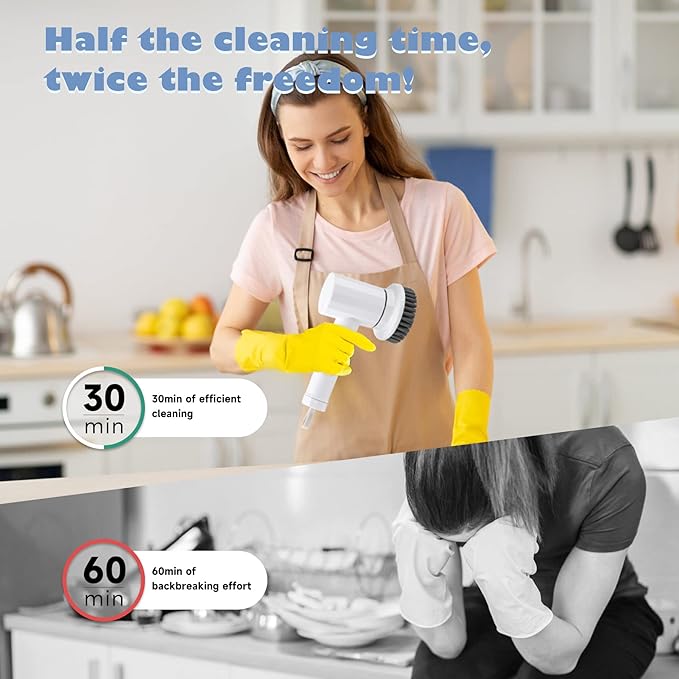 Electric Spin Scrubber Cordless Power Cleaning Brush