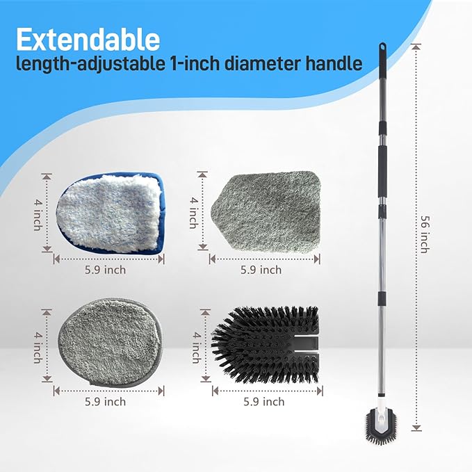 Floor Scrub Brush, 5 in 1 Tile Tub Scrubber
