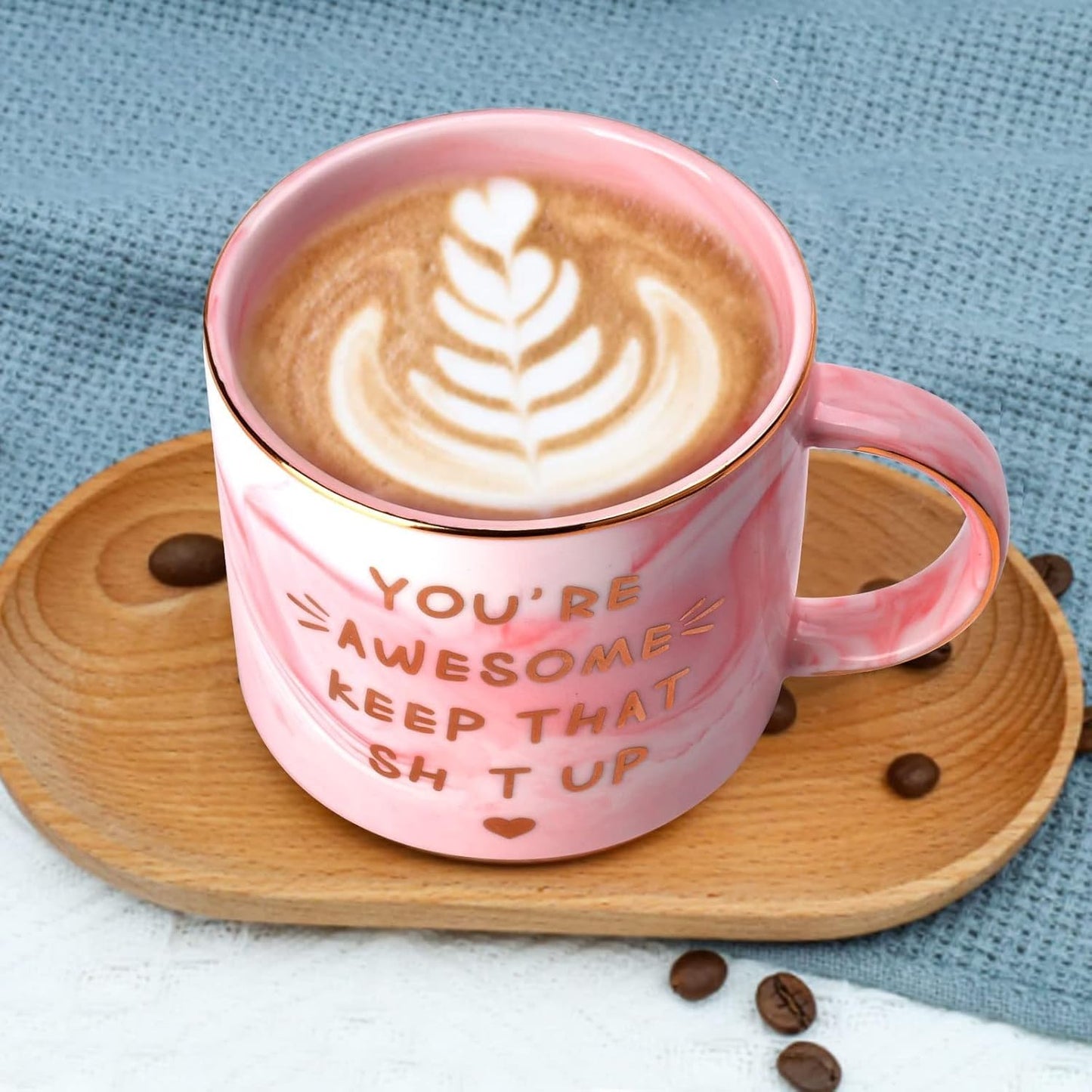 Generic Pink Ceramic 12oz Cylindrical Coffee Mug, Novelty Coffee Mugs, Perfect for Home, Christmas, Valentine's Day, Anniversary, Microwave Safe