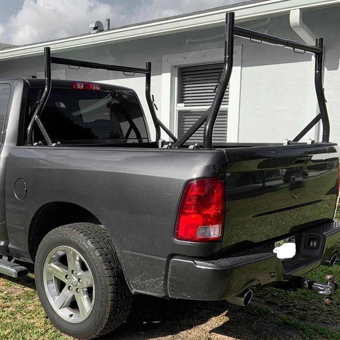 OUTPRIZE Non-Drilling Truck Rack, Heavy Duty Steel Extendable Truck Bed Ladder Rack, Fit for 52" to 71" Wide Truck Bed, 800 lb. Capacity