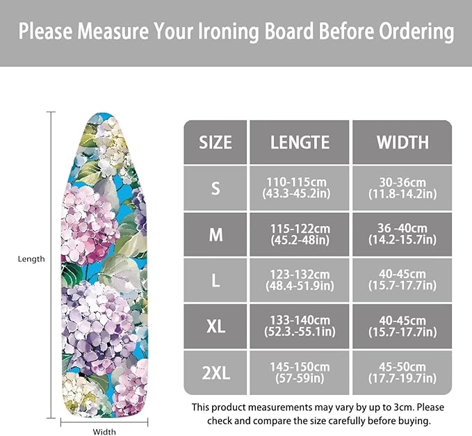 Iron Board Cover Standard Size, Floral Ironing Board Cover, Ironing Board Cover