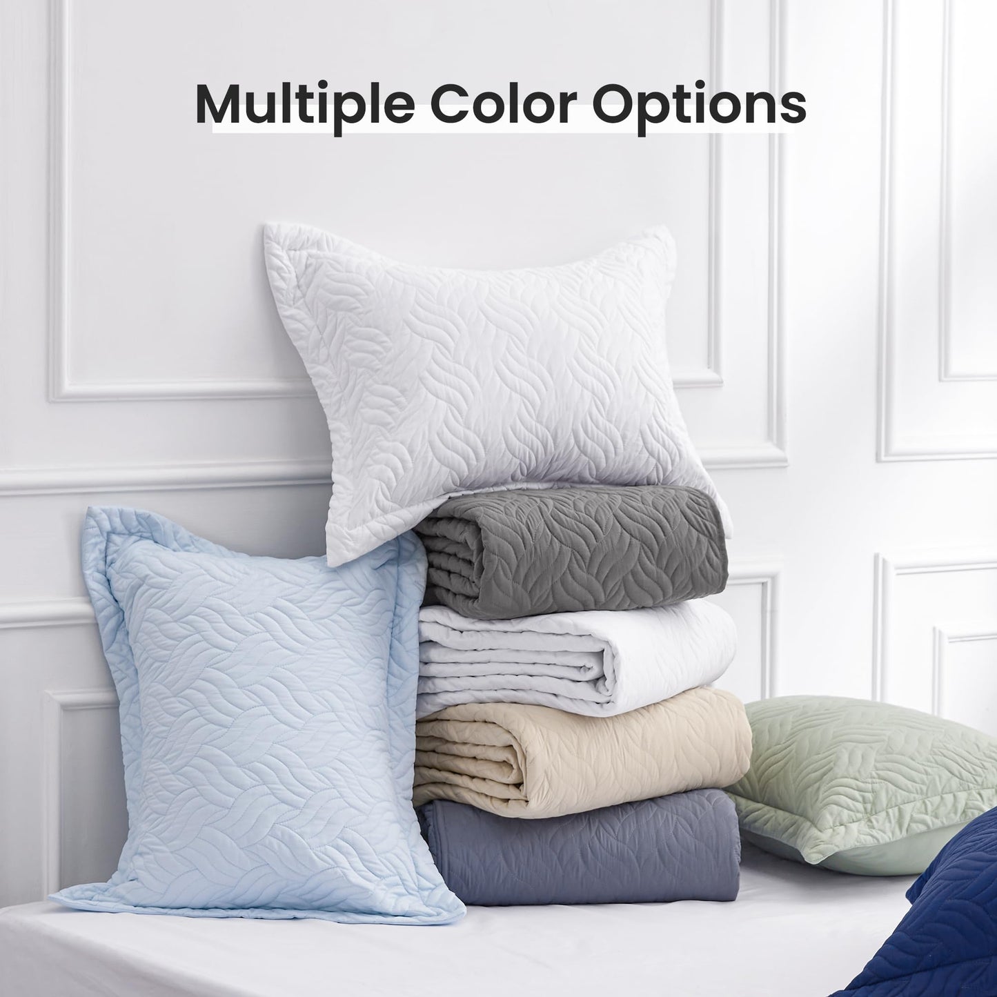 Love's cabin King Size Quilt Set White Bedspreads - Soft Bed Summer Lightweight Bedspread Comforter - Modern Style Wave Pattern Coverlet for All Season - 3 Pieces (1 Quilt, 2 Pillow Shams)