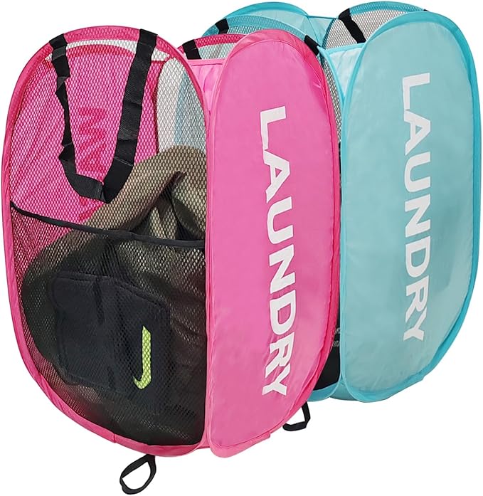 Collapsible Laundry Hamper 2 pack Mesh Pop Up Laundry Hamper