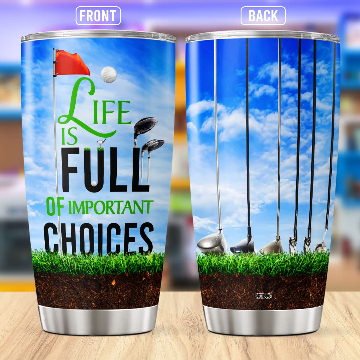 CUBICER Golf Gifts For Men Him Dad Husband Golfers Fathers day Stainless Steel Tumblers Travel Water Bottle Funny Coffee Mugs 20 Oz Insulated Cups On Birthday Christmas Day