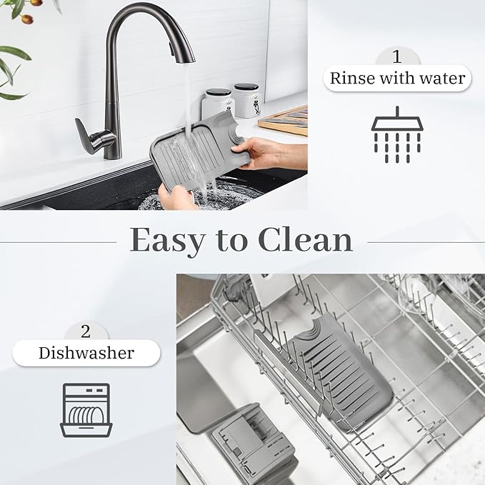 PoYang 17.7 Inch Faucet Mat for Kitchen Sink Splash Guard Behind Faucet
