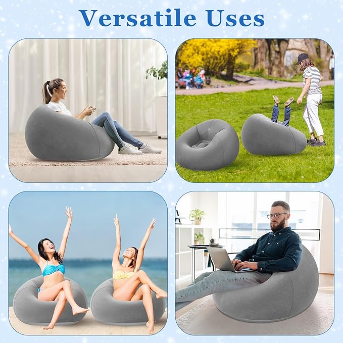 Realspring Inflatable Bean Bag Chairs Outdoor Blow up Camping Chairs Inflatable