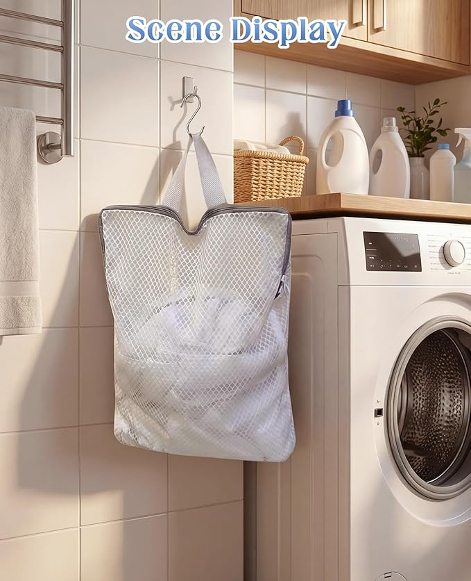 4 Pcs Mesh Hanging Laundry Bag