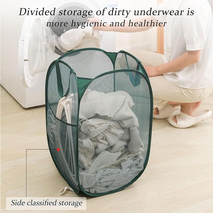 Upgraded 100L Extra Large Collapsible Laundry Baskets, 2 Pack XL Mesh Pop Up