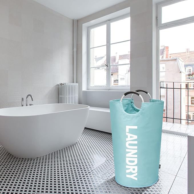 DOKEHOM 90L Large Laundry Basket, Collapsible Laundry Bag, Freestanding Tall