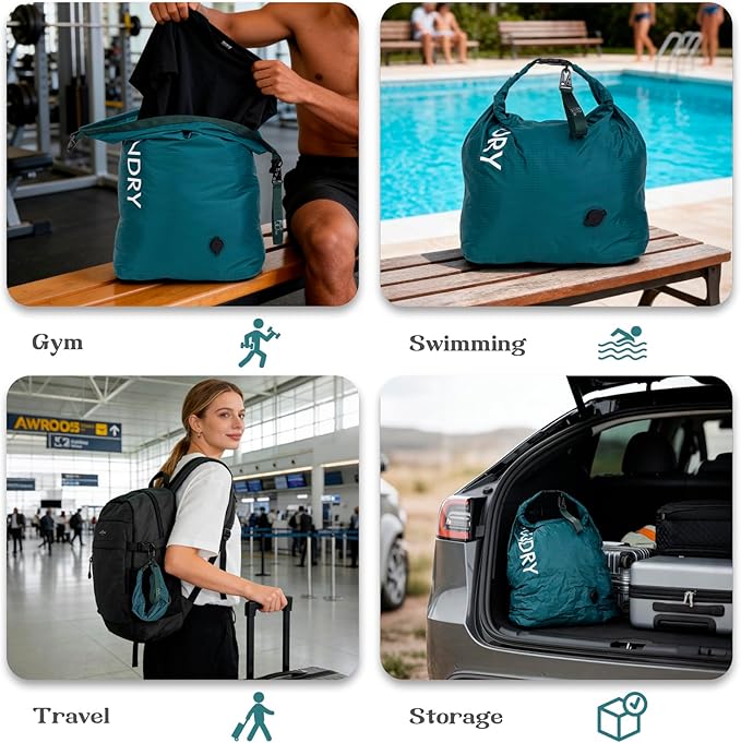 Travel Laundry Bag, Vacuum Compression Dirty Clothes Travel Bag, Waterproof