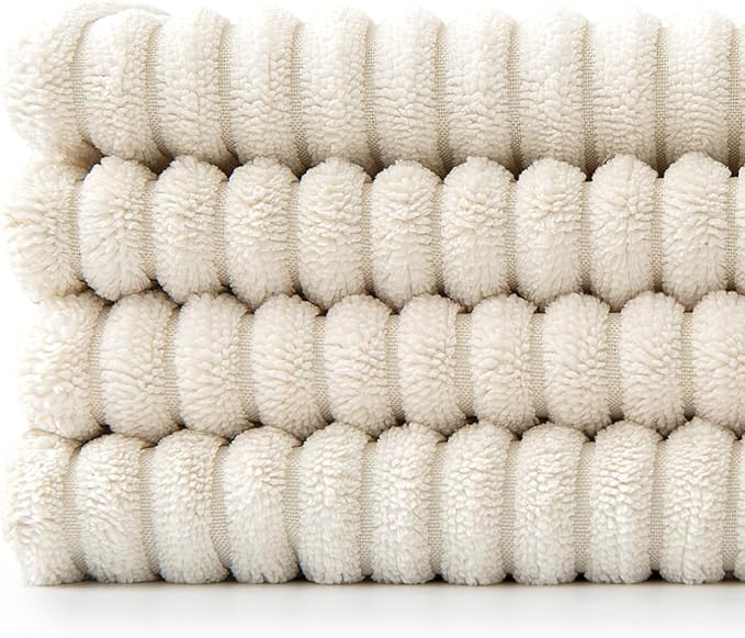 MIULEE Beige Throw Pillow Covers 20x20 Inch Set of 4 Boho Patchwork Cushion