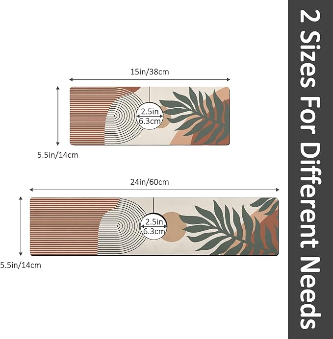 24" X 5.5" Kitchen Sink Splash Guard Faucet Mat Boho Super Absorbent Fast