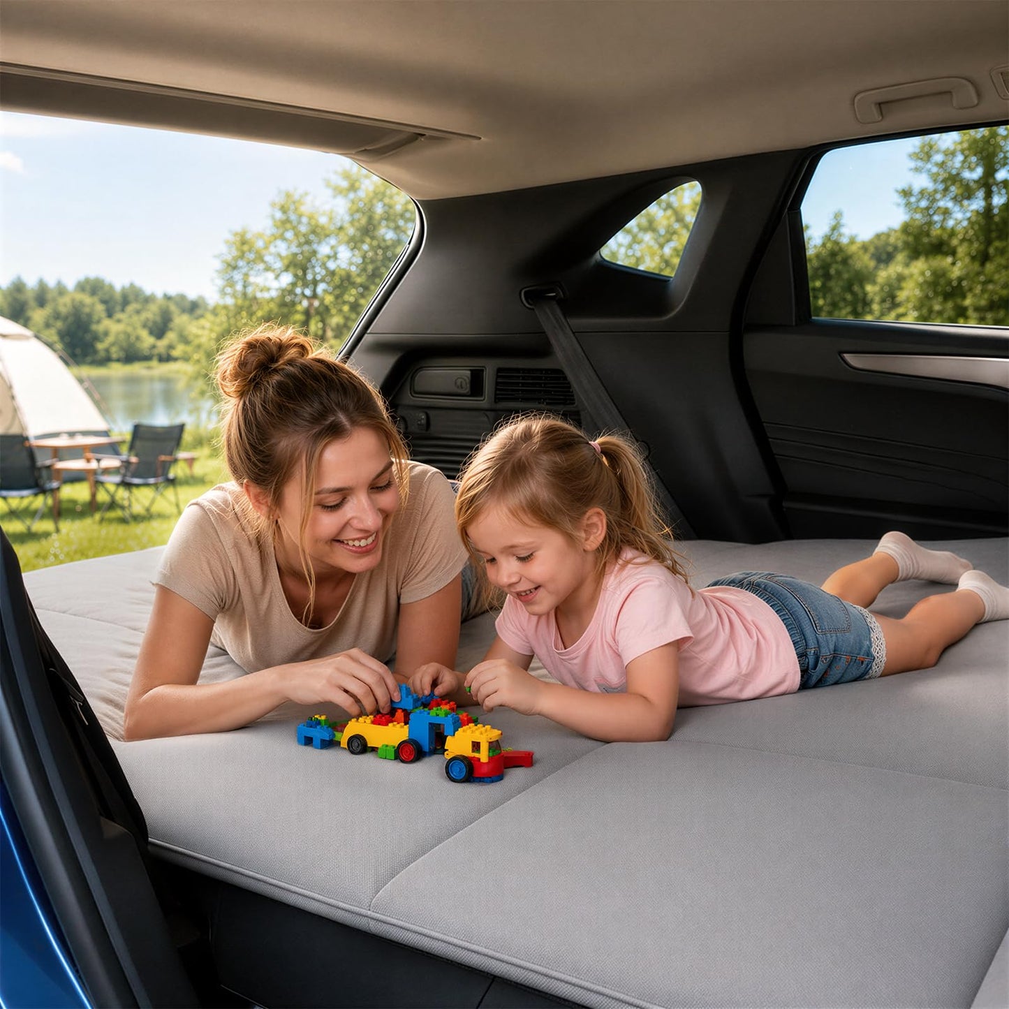 SXMMXS Car Camping Mattress for Ford Explorer, No Inflation Needed, Foldable Foam Trunk Bed, SUV Air Mattress Alternative for Travel Sleeping, Ideal for Camping Essentials and Road Trips, Gifts
