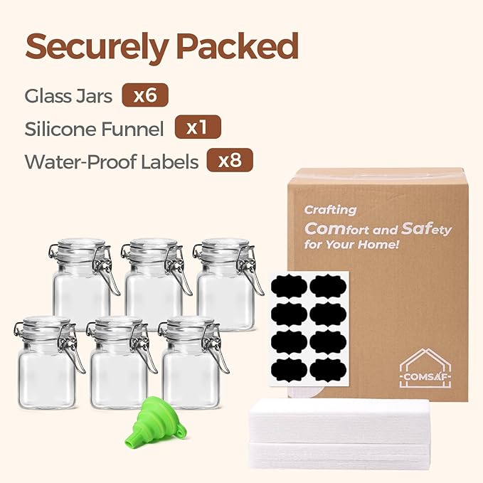 ComSaf 4 oz Glass Jars with Lid, Spice Jars, Small Mason Jar, Canning Jar