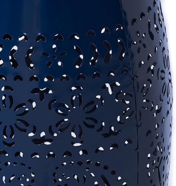 Christopher Knight Home Ruby Outdoor 12" Iron Side Table, Dark Blue