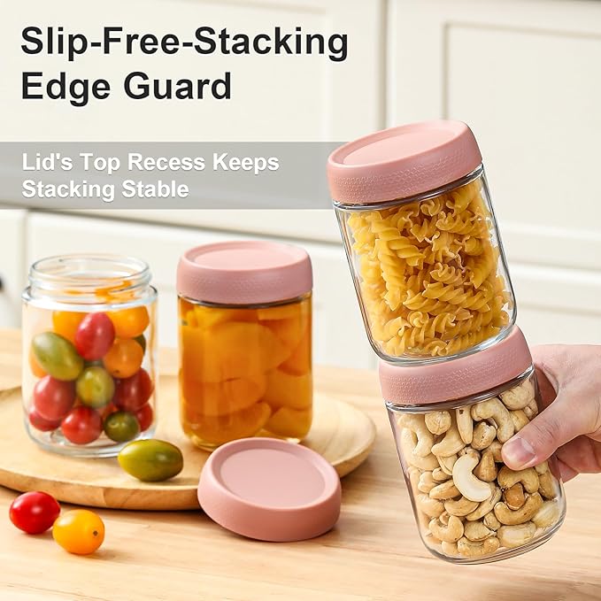NETANY 6-pack 16oz Glass jars