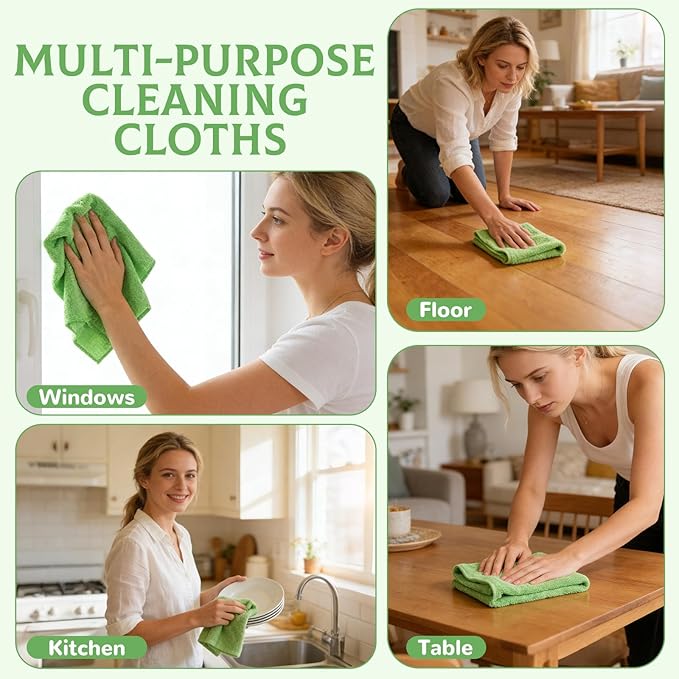 6 Pcs Extra Large Microfiber Cleaning Cloth Reusable Microfiber Towels Thick