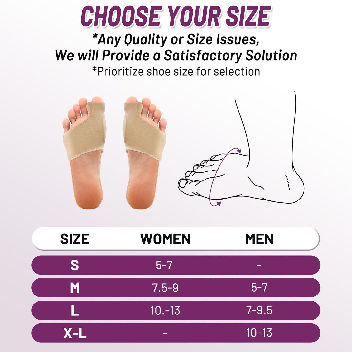 LEOWEER Bunion Corrector Sleeve, Breathable Bunion Big Toe Alignment Splint with Anti-Slip Heel Grip,4 Sizes,Extra Thick Gel Pads & Adjustable Straps for Hallux Valgus Comfort. (Beige, XL: MEN 10-13)