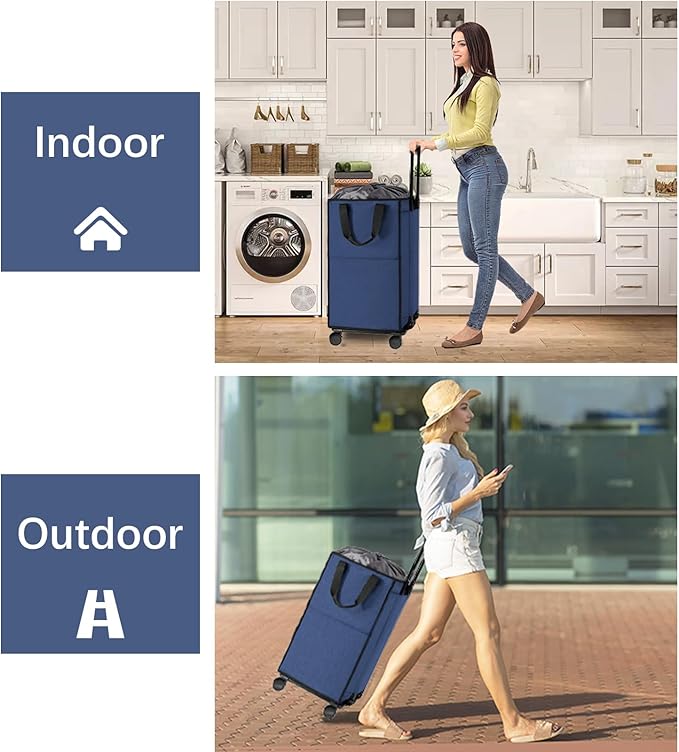 Bukere Extra Large Rolling Laundry Basket