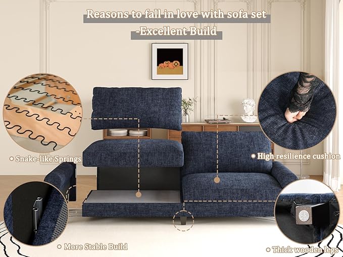 EASE MOOSE 88.5" Chenille Loveseat Couches