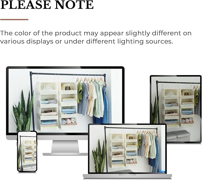 GRANNY SAYS 4-Shelf Hanging Organizer, Closet Hanging Shelves, Space Saver