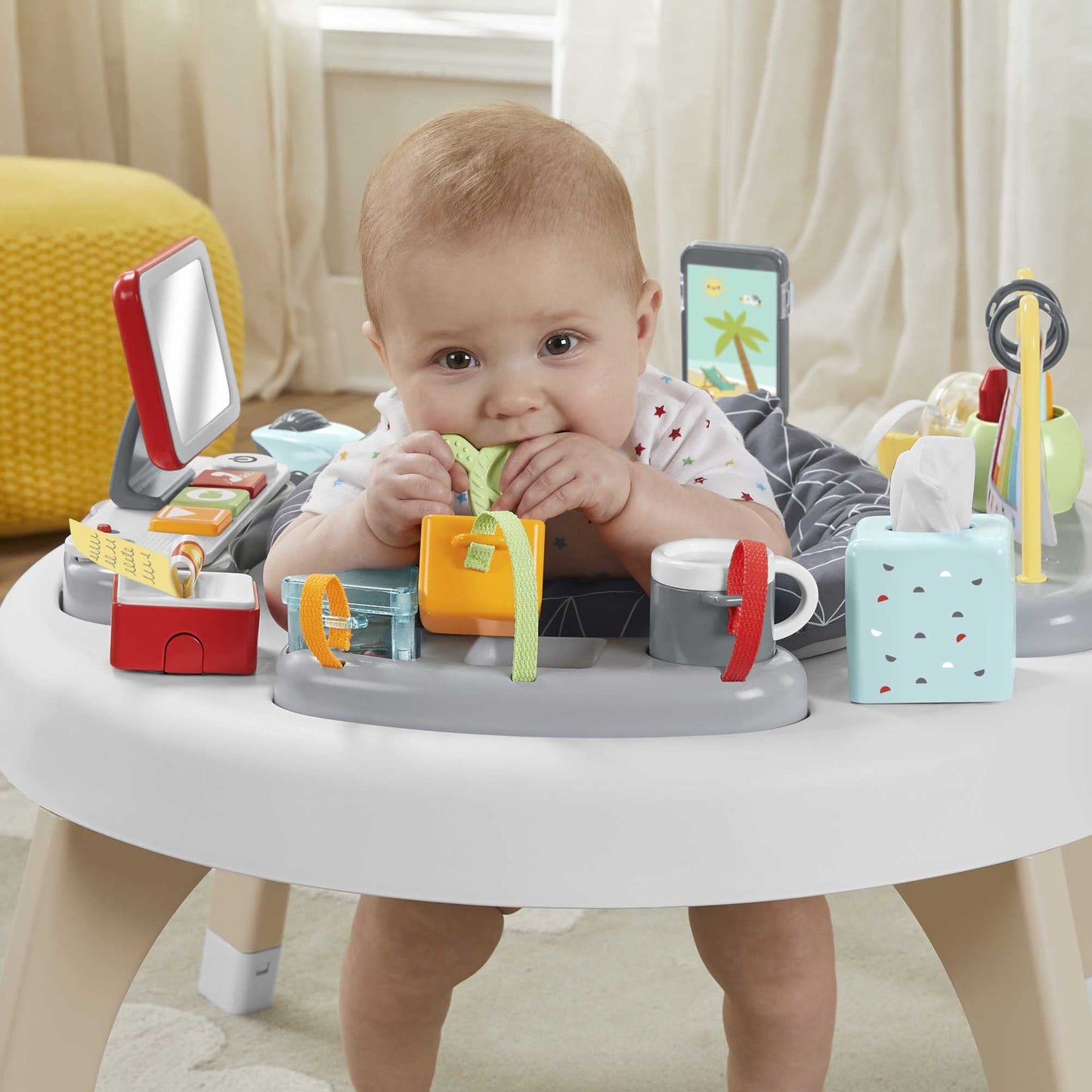 Fisher-Price 2-in-1 Like a Boss Activity Center, Baby Entertainer and Play Table with Music Lights and Sounds for Infants and Toddlers, HBM26