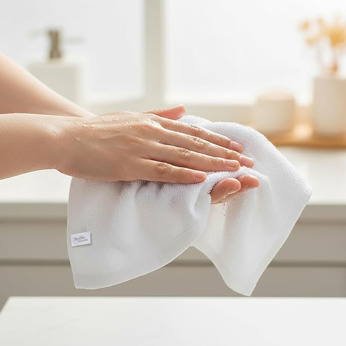 Basic Wash Cloths 12x12 Inches – Bulk Pack of 24 – White Color – Soft and
